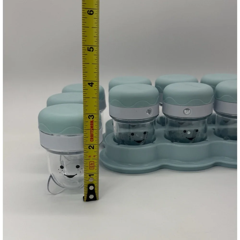 Baby Bullet Food Container With Lids Date Ring 12 Replacement Jars With 1 Tray